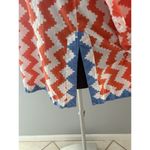 Gretchen Scott Tunic Top Sz XL Orange White Chevron Bright Tropical Cotton Photo 3