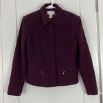 Casual Corner Size 6 Wool Purple Zip Up Jacket with Pockets Photo 3