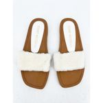 Stuart Weitzman Cammy Ivory Shearling Slip On Sandal Flat Slides Womens Size 10B Photo 1