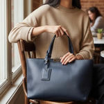 Longchamp  Le Foulonne City Black Leather Tote Bag Photo 0