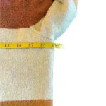 Pinque Gina Crewneck Pullover Striped Sweater Size Medium Fall Soft Cozy Classic Orange Photo 10