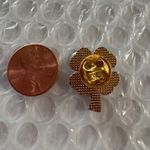 Four‎ Leaf Clover Pin Lucky St Patricks Day Green Enamel Gold Tone Ireland Irish Photo 2