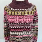 Multicolor Fair Isle Apres Sweater Mock Neck Tunic New York & Company Cabincore Size L Photo 3
