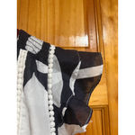 Point Sur Black White Abstract Floral Cotton Tiered Maxi Dress Size 0 Boho Pom T Photo 1