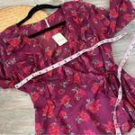 Free People Nwt  cottagecore floral Amanda‎ ruffle wrap blouse pink floral print Photo 5