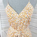 A loves A  Ditsy Floral Button Front Spaghetti Strap Sundress Orange Pink Small Photo 4