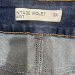 Vintage violet Distressed Blue Denim Stretch skirt Women's 3X Purple Size undefined Photo 4