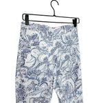 ZARA Paisley High Waisted Print Blue and White Flared Pants size Medium Photo 4