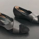 Paul Green Daniella Black Suede Crisscross Straps Covered Wedge Shoes Size 7/4.5 Photo 2