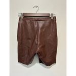 SKIMS  faux leather biker short brown womens size S Photo 2