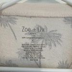 Zoe & Liv ZOE LIV Cream Beige Gray Palm Tree Cropped Boxy Pullover Crewneck Sweatshirt S Photo 5