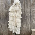 Denim 24/7 Cream Tier Crochet Tunic Top Size Medium White Photo 2