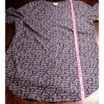 CAbi  Te Amo Love Script Blouse Navy Blue Balloon Bishop Sleeve Style 5336 Size L Photo 7