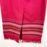 Requirements Vintage Red Wool Blend Aztec Print Fringe Hem Midi Skirt Size 10 Photo 6