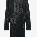 ZARA NWT  Shiny Shimmer Appliqué Draped Mini Dress Photo 6