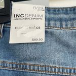 INC SZ 8/29 Cuffed Jeans Distressed Patches High-Rise Pockets Medium Wash Blue Photo 6