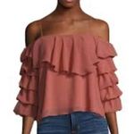 Lucca Couture WOMEN'S TIERED RUFFLE SLEEVE TOP - PINK, SIZE XS Photo 0