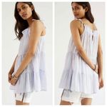 Anthropologie Pink & Blue Stripe Gauze Tiered Striped Tank Tunic Top Striped XS Photo 1