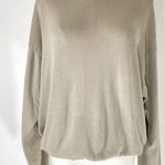 Pronto Uomo Silk Blend Beige Mock Neck with Cinched Waist/Hem Sweater Size L Size L Photo 0