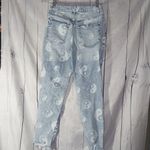 Tinseltown  Distressed Yin Yang Light Blue Jeans Witj Raw Hem Photo 8