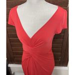 R.E.D. Valentino Dress Red Slinky Knee Length Twist Front Sz M EU 44 Stretch Size M Photo 1