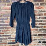 J.Crew Black Linen Palermo Smocked Waist Mini Dress Women's Size XXS Photo 1