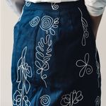Mara Hoffman Florence Embroidered Navy Pencil Midi Skirt Size 0 Organic Cotton Photo 9
