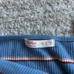 Romwe Blue striped crop tank top Photo 3