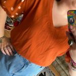 Anthropologie Daily Practice Polka Dot Balloon Sleeve Burnt Orange Top Small Photo 97