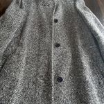 Vintage Tweed Long Winter Coat Jacket Women's Black Gray Long Sleeve Classic Black Size undefined Photo 2