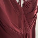 JJ's House Womens Bridesmaids Dress Formal Long Lace Size 6 Burgundy Sleeveless Photo 2
