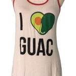 About A Girl  Guacamole Racerback Tank Top M White Sleeveless Funny Athletic NEW Photo 0