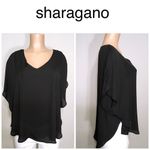 Sharagano  black blouse.  Photo 1