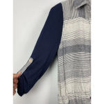 Anthropologie Postmark Blue White Long Roll Tab Sleeve Tie‎ Front Shirt Dress XS Photo 3