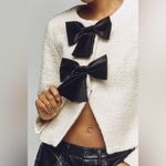 Avec Les Filles  Ivory Cream Black Bow Cardigan Blazer NWT Photo 1