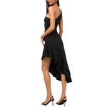Lulus  Steal a Glance Black One-Shoulder Asymmetrical Midi Dress Size Large Photo 4