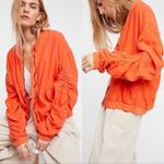 Free People  ruched sleeve linen, blend bomber jacket Photo 2