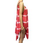 Tie Dye Pink White Boho Asymmetrical Tunic Handkerchief Hem Coverup Womens Small Photo 3