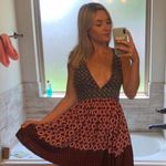 Lulus Navy Blue and red Floral Print Dress Photo 2