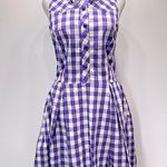 Purple & White Gingham Checked ModCloth Dress by Ixia Western Sleeveless Cowgirl Size L Photo 1