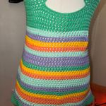 Crochet mini dress in green and purple hues Multiple Size M Photo 3