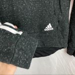 Adidas  Charcoal Grey Heathered Cropped Logo Hoodie Photo 7