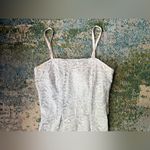 Vintage 50/60s handmade sleeveless lace sheath formal dress, size XS Blue Photo 1