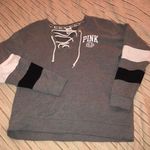PINK - Victoria's Secret PINK Victoria’s Secret Lace Up Sweatshirt Photo 0