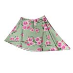 We Wore What Sz 0 Asymmetrical Slip Mini Skirt in Blurred Roses Sage Multi Floral Photo 4