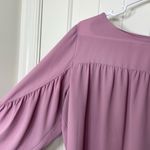 Loft  women’s light purple elastic cuff tie sleeve loose relaxed blouse‎ medium Photo 2