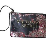 Victoria's Secret Victoria’s Secret Black Sequin Wristlet Cosmetic Bag Pouch 8.65x6 Photo 0