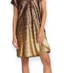 Johnny Was Ombre Gold Sequin Alma V-Neck Dress Size L NEW Photo 0