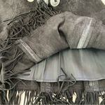 Vintage frontier collection suede black cowgirl fringe skirt embellished size 11 Photo 8