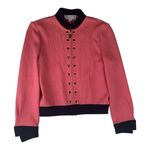 St. John size 2 xs Pink knit blazer Jacket with Black Trim buttons dog show Photo 0